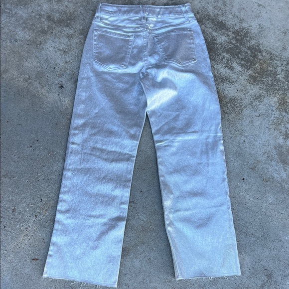 Art Class Girls Baggy High Rise Shiny Silver Straight Leg  Jeans::NWT:; - Picture 8 of 8